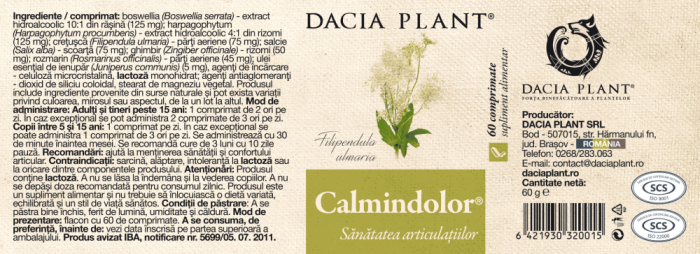 Calmindolor, 60 comprimate, Dacia Plant [2]