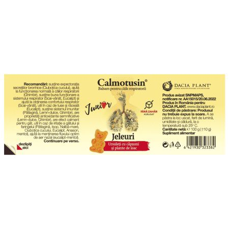 Calmotusin Junior cu capșuni, 20 jeleuri, Dacia Plant [3]