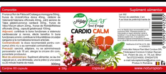 Cardio Calm, 60 capsule, Natura Plant   la Nana Plaf ar [2]