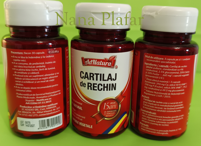 CARTILAJ de RECHIN, 660 mg, AdNatura la Nana Plafar [4]