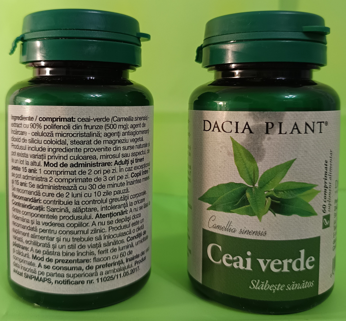 Ceai verde, 60 comprimate, Dacia Plant la Nana Plafar [2]