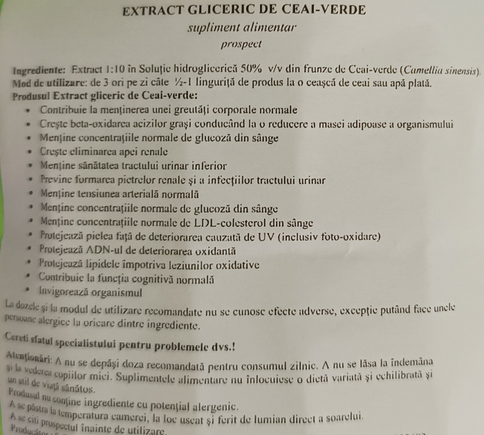 CEAI VERDE , DETOXIFIERE EXTRACTE FARA ALCOOL 50ML AdNatura la Nana Plafar [4]