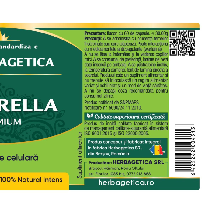 CHLORELLA 410mg, Herbagetica [3]