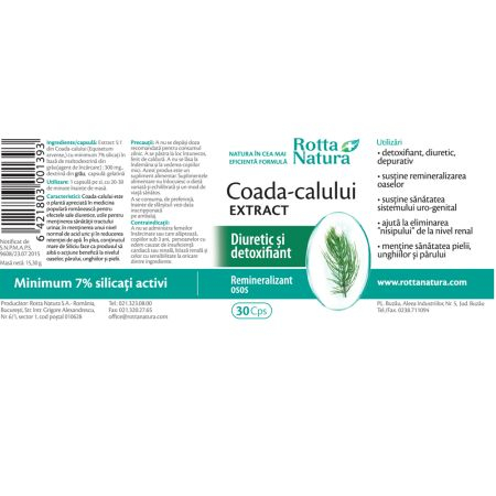 COADA CALULUI EXTRACT 300mg, 30 capsule, Rotta Natura [2]