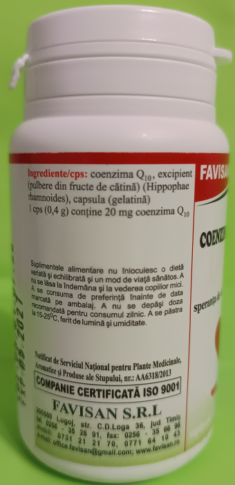 COENZIMA Q10, 20mg, 30 capsule, Favisan [3]