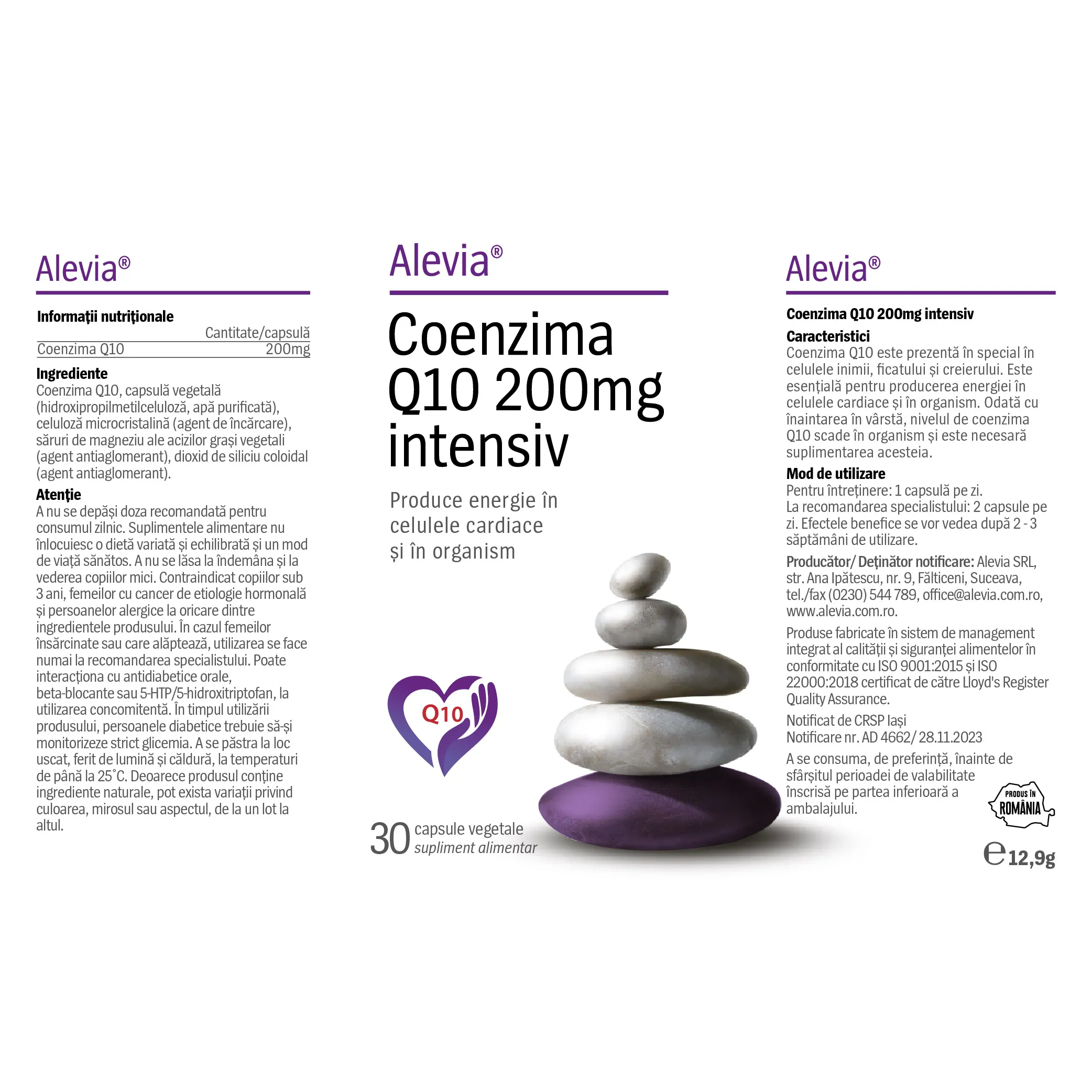 Coenzima Q10 intensiv, 200 mg, 30 capsule, Alevia [2]