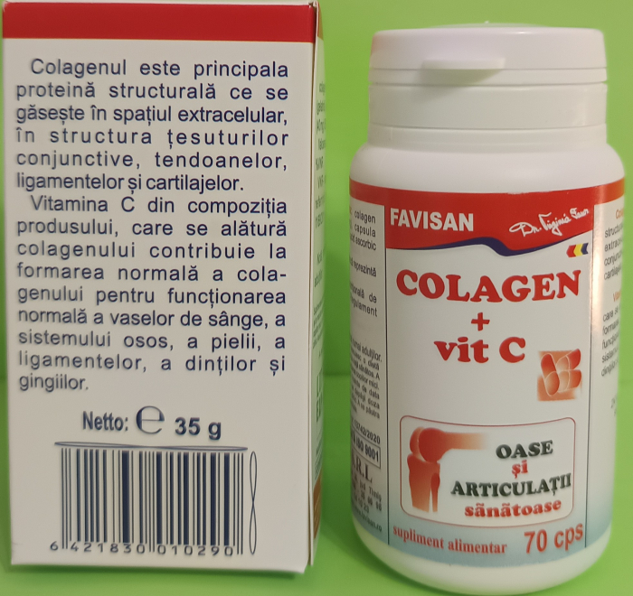 Colagen + Vitamina C Favisan, 70 capsule [2]