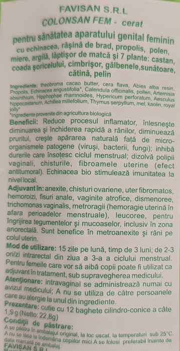COLONSAN FEM cu 7 plante, 12 supozitoare, Favisan [2]