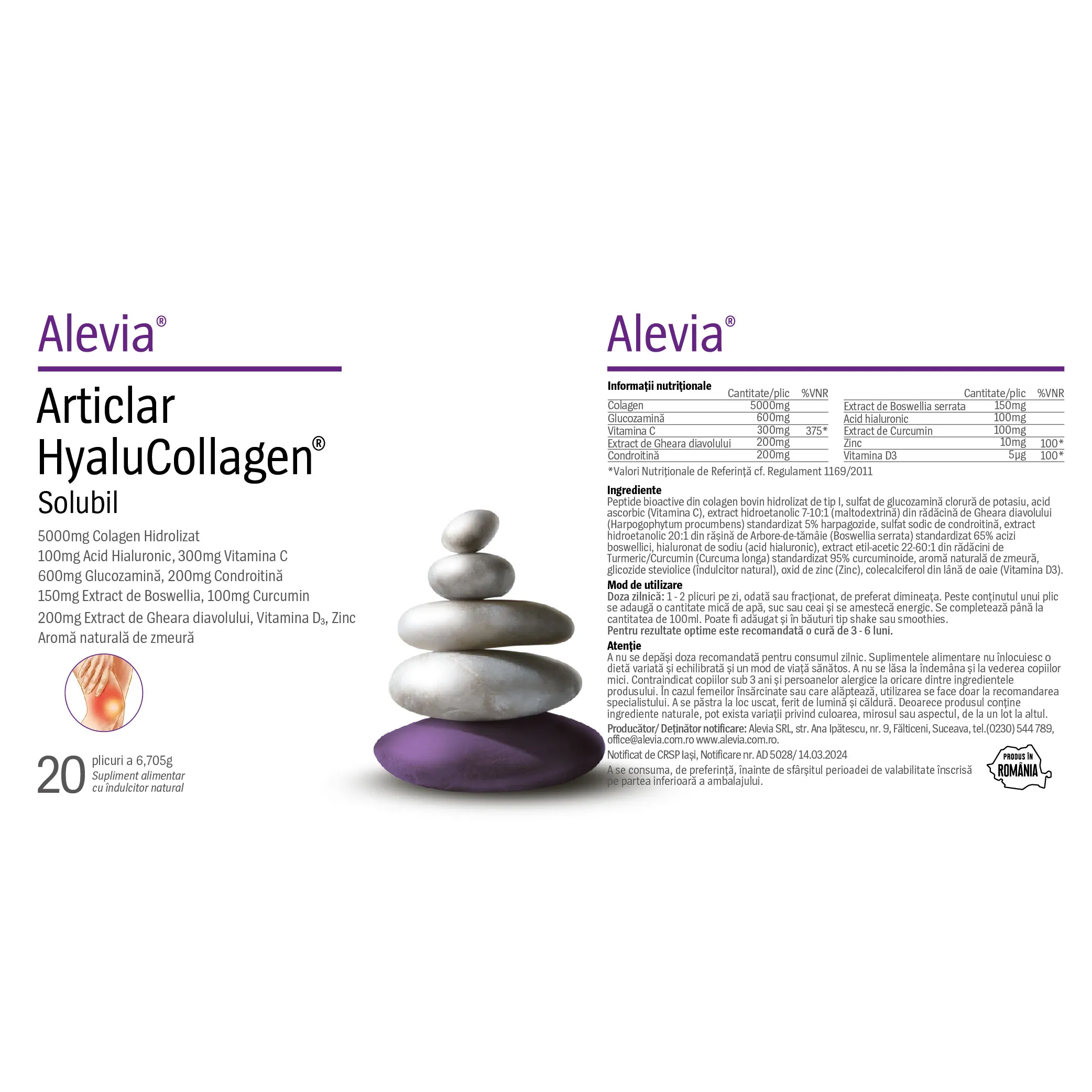 Complex Articlar HyaluCollagen, 20 plicuri, Alevia [2]