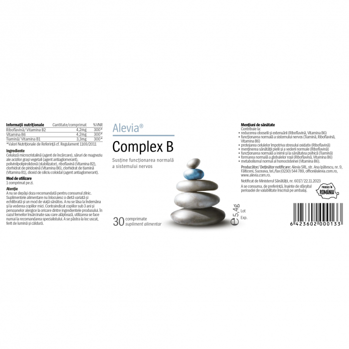 Complex B, 30 comprimate, Alevia [2]