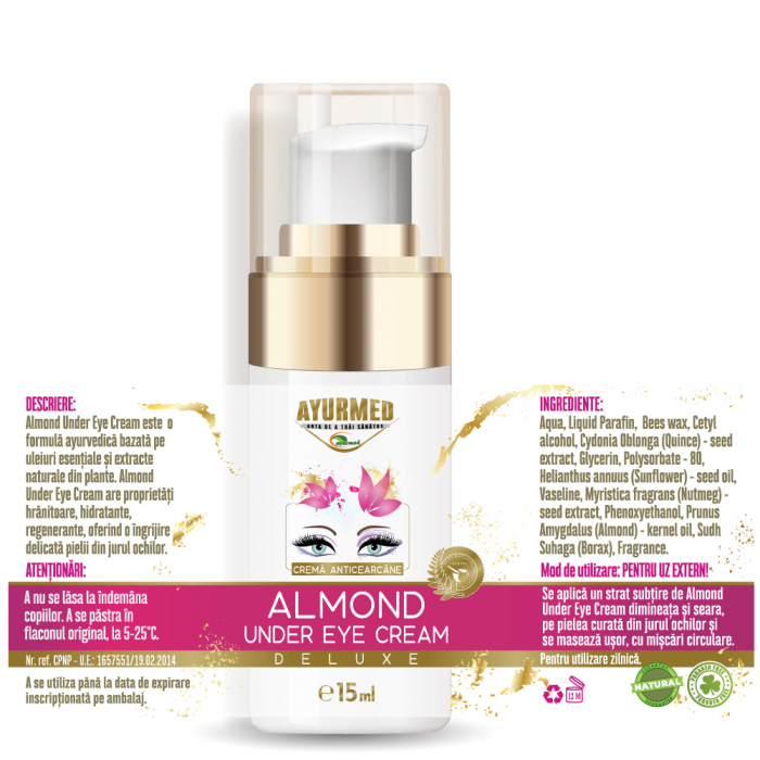 CREMA ANTICEARCANE ALMOND UNDER EYE CREAM 15ml, Ayurmed [2]