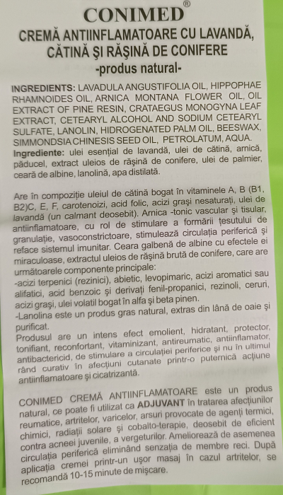 CREMA  Antiinflamatoare CONIMED, 50 ml, Elzin Plant la Nana Plafar [2]
