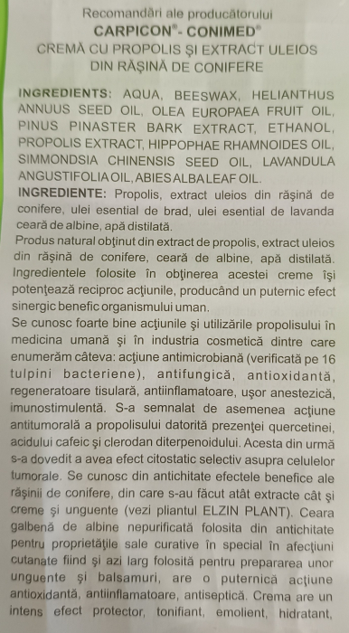 CREMA cu PROPOLIS si EXTRACT uleios din Rasina de Conifere, 50ml, ElzinPlant [2]