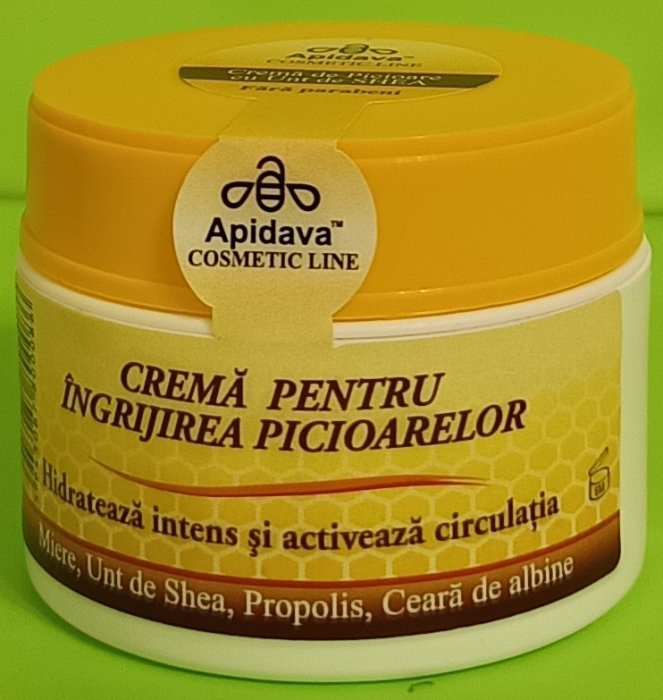 Crema de picioare cu Miere, Unt de Shea, Propolis, Ceara de albine, 50ml - APIDAVA  la Nana Plafar [2]
