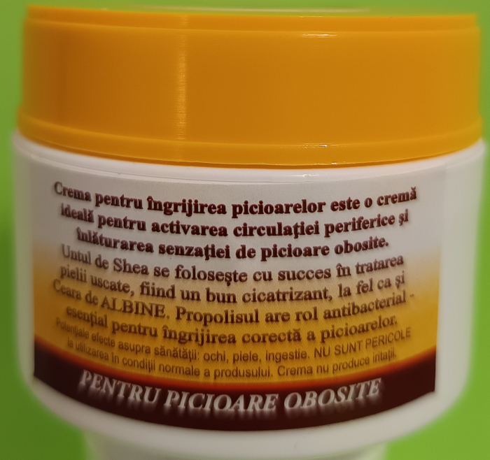 Crema de picioare cu Miere, Unt de Shea, Propolis, Ceara de albine, 50ml - APIDAVA  la Nana Plafar [4]