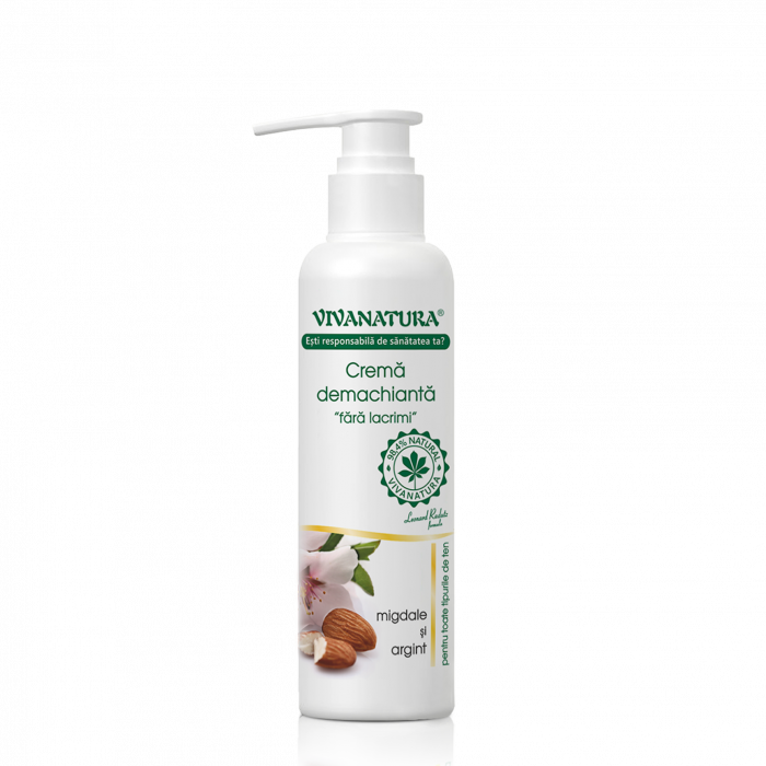Crema demachianta „fara lacrimi” cu ulei de Migdale si Argint Coloidal, VivaNatura [1]