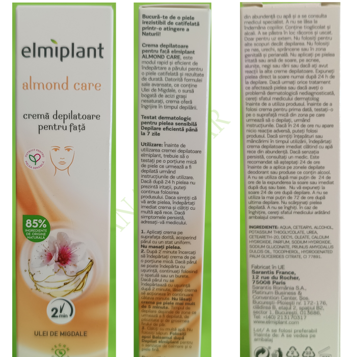 Crema depilatoare pentru fata, 20 ml, Elmiplant la Nana Plafar [2]