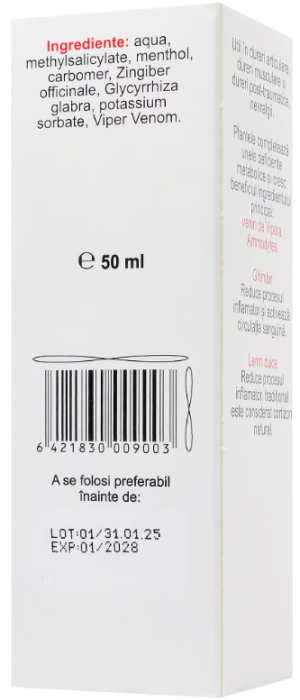 CREMA GEL pentru Masaj cu VENIN DE VIPERA FAVIVENOM, Favisan la Nana Plafar [2]