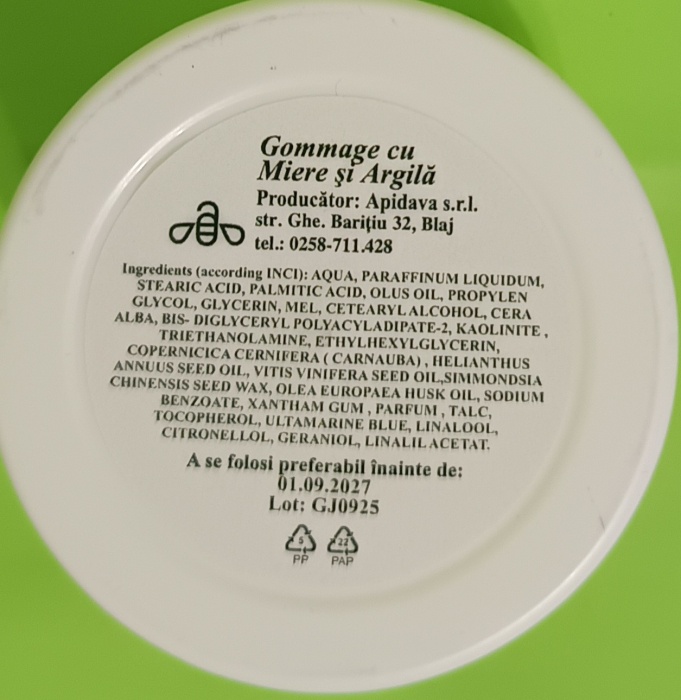 Crema Gommage cu Miere si Argila, 50ml - APIDAVA  la Nana Plafar [2]