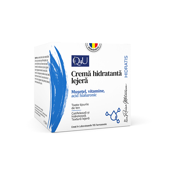 CREMA de FATA HIDRATANTA LEJERA cu MUSETEL VITAMINE ACID HIALURONIC, 50ml, TIS Farmaceutic [1]