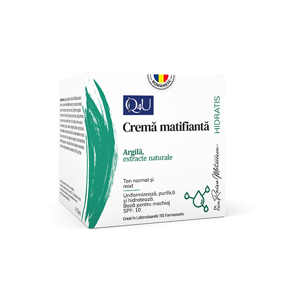 CREMA de FATA MATIFIANTA cu ARGILA si EXTRACTE NATURALE 50ml, TIS Farmaceutic [1]