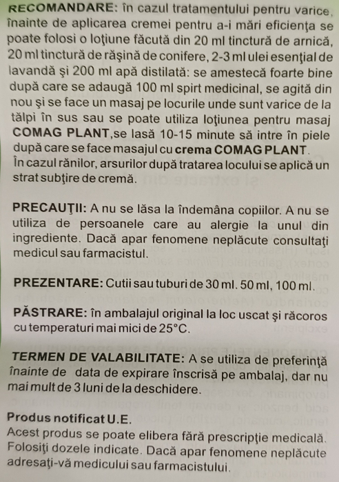 CREMA pe baza de Rasina de Conifere si Extracte din Plante COMAG PLANT, 50ml ELZIN PLANT la Nana Plafar [4]