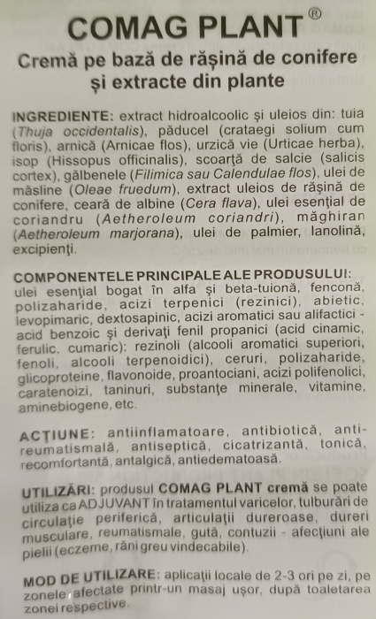 CREMA pe baza de Rasina de Conifere si Extracte din Plante COMAG PLANT, 50ml ELZIN PLANT la Nana Plafar [3]