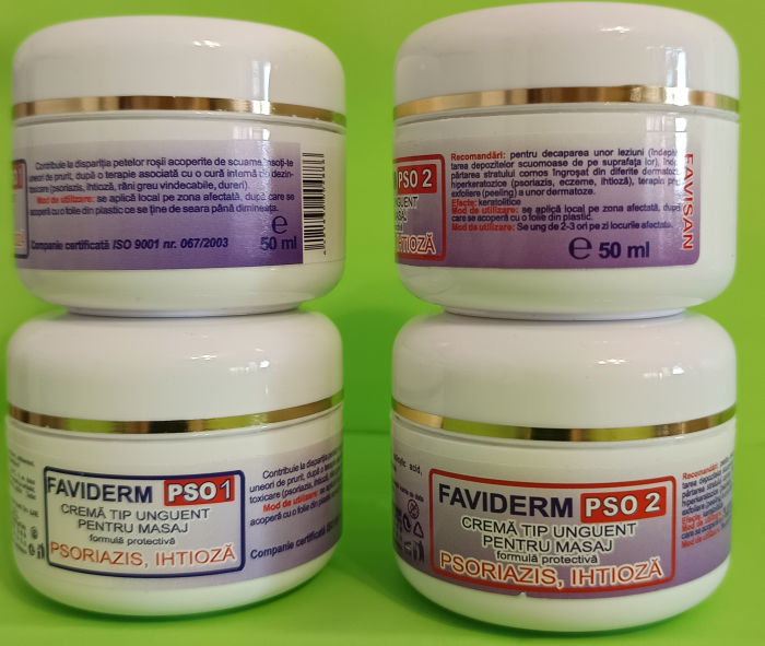 CREMA tip Unguent pentru Masaj Faviderm PSO1, PSO 2, Psoriazis, Ihtioza, 50ML, Favisan la Nana Plafar [4]