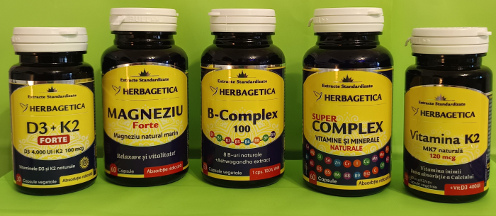 D3 + K2 Forte capsule vegetale Herbagetica la Nana Plafar [6]