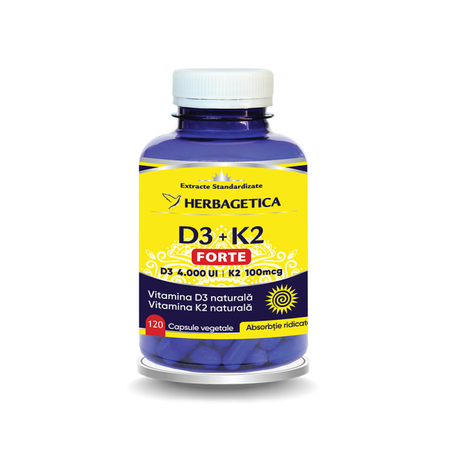 D3 + K2 Forte capsule vegetale Herbagetica la Nana Plafar [5]