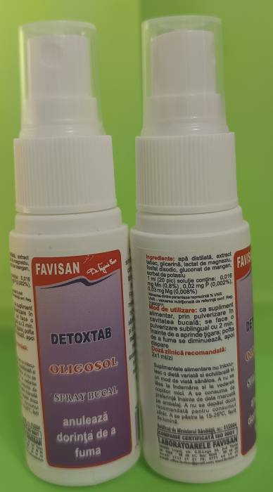 DETOXTAB OLIGOSOL SPRAY BUCAL ANTITABAC, 30 ml, Favisan [3]