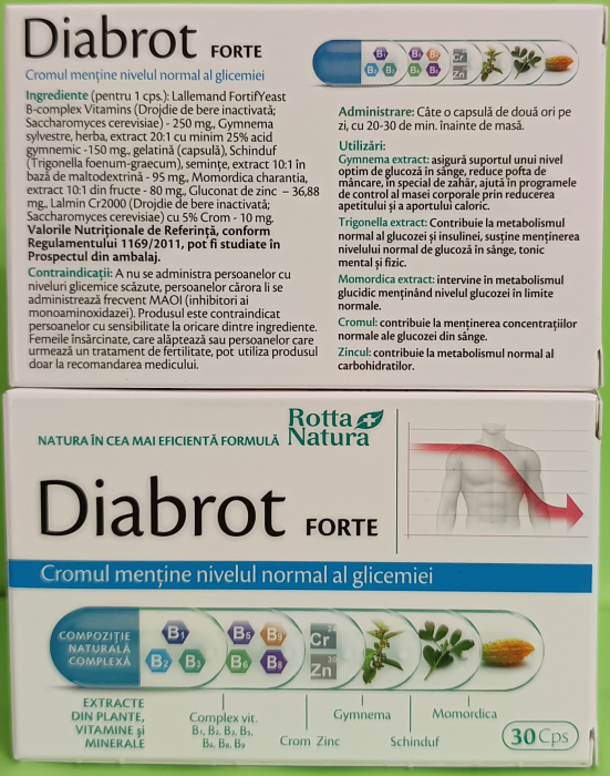 DIABROT FORTE NORMOGLICEMIC, 30  capsule, Rotta Natura [2]
