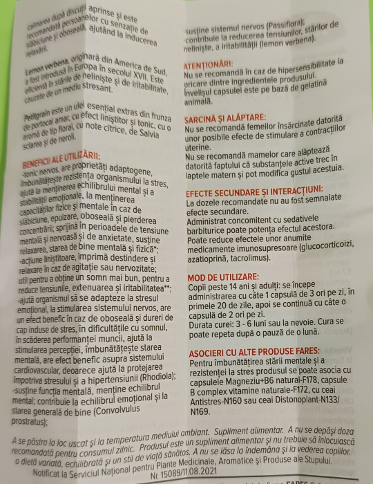 Distonoplant Forte N171, 60 capsule, Fares [4]