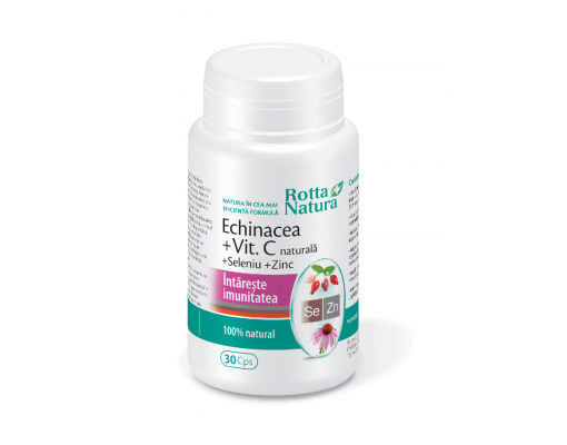Echinacea+ Vit. C naturala +Se+Zn, 30 capsule, Rotta Natura [1]