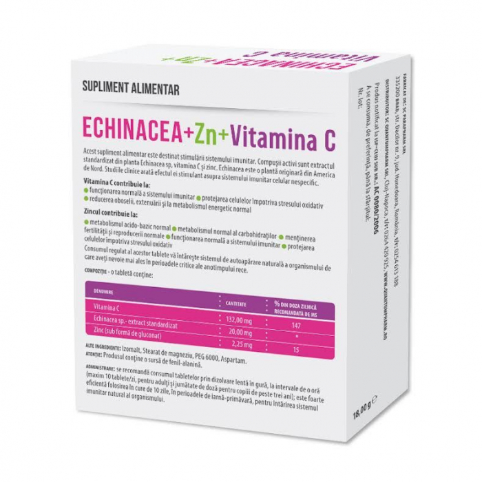 ECHINACEA + Zinc + C pentru IMUNITATE, 30 tabelete, Parapharm [2]