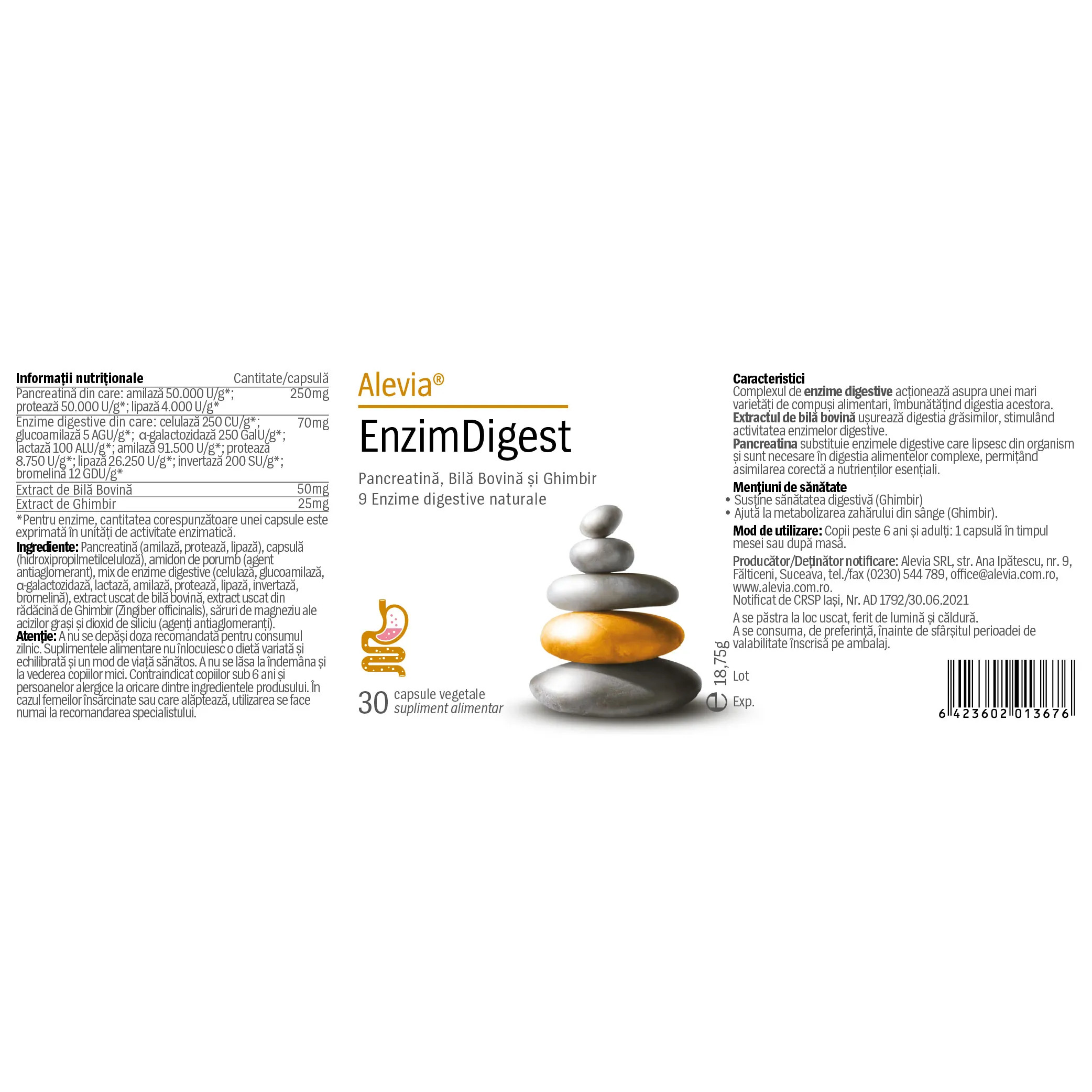 EnzimDigest, 30 capsule, Alevia    la Nana Plafar [3]