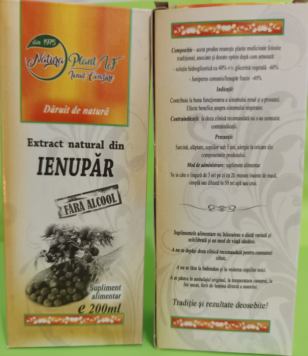 Extract natural din Ienupar, 200 ml (fara alcool) Natura Plant la Nana Plafar [4]