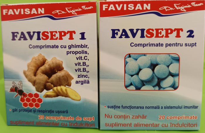 FAVISEPT 1 cu Ghimbir, 20 comprimate, Favisan laa Nana Plafar [6]