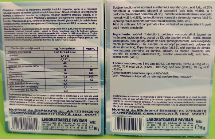 FAVISEPT 2 cu albastru de Metilen, 20 comprimate, Favisan [6]