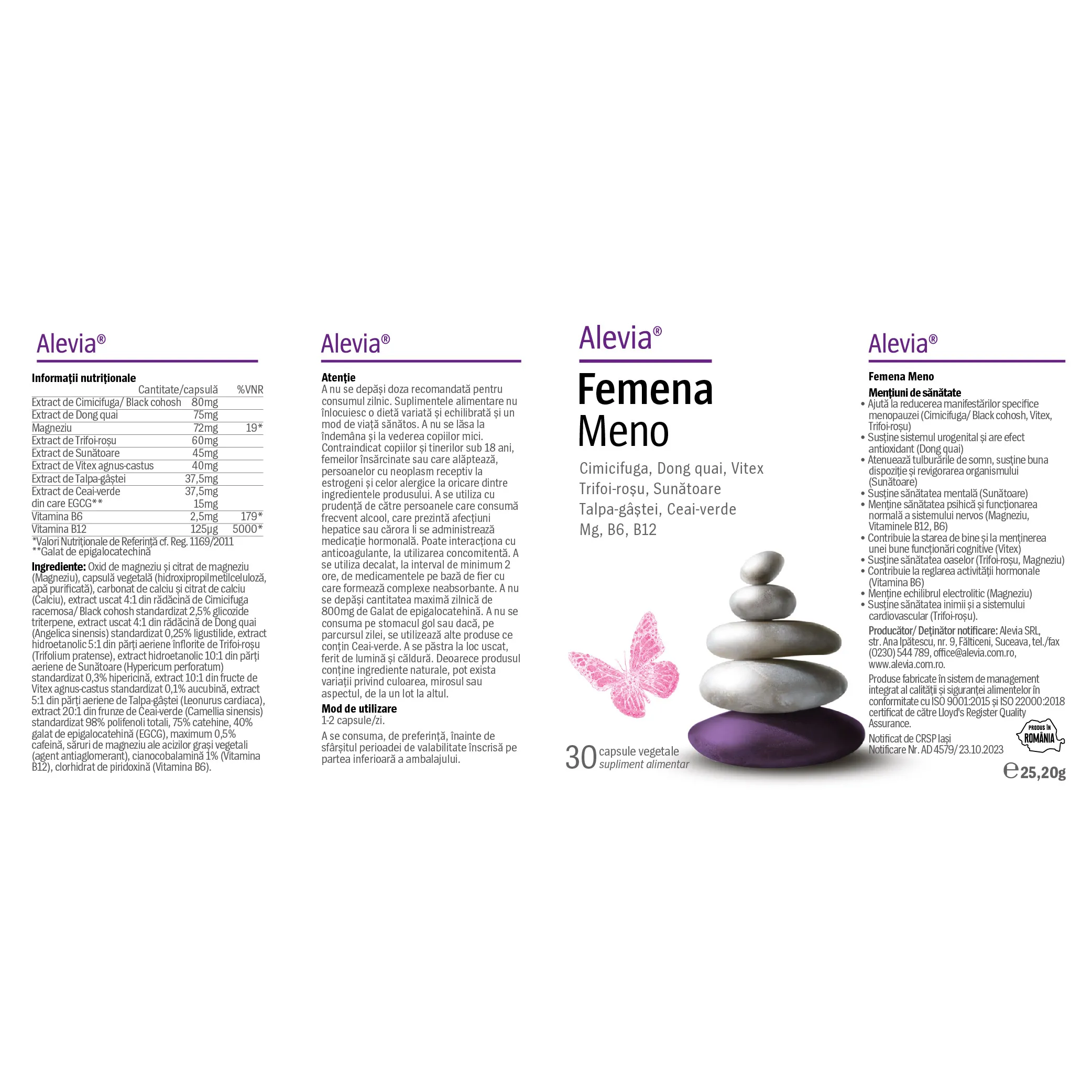 Femena Meno, 30 capsule vegetale, Alevia [2]