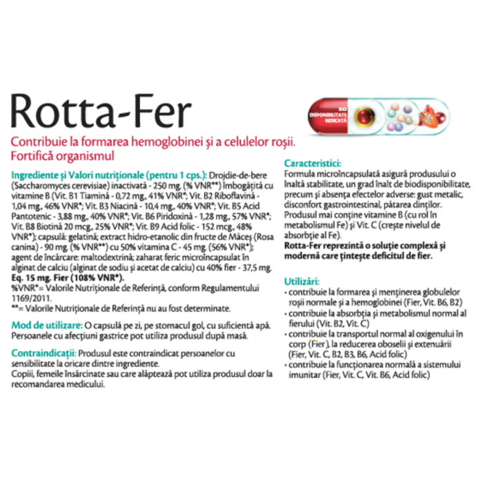 FIER Rotta-Fer 15mg, 30 capsule, Rotta Natura [2]