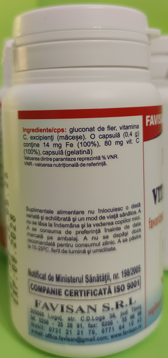 Fier + Vitamina C, 40 capsule, Favisan la Nana Plafar [3]