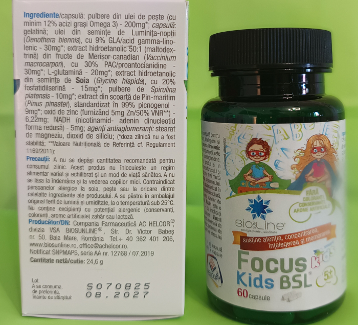 Focus Kids, 60 comprimate, BioSunLine [3]