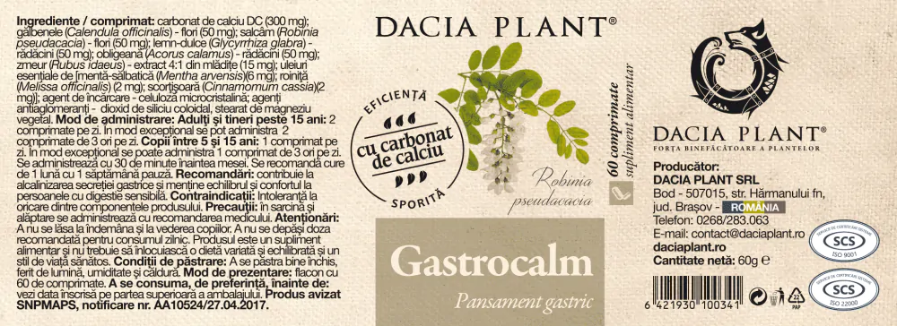 GASTROCALM pansament gastric  Dacia Plant la Nana Plafar [2]