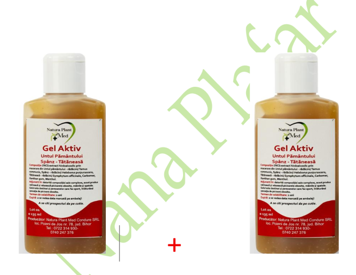 GEL AKTIV cu UNTUL PAMANTULUI, SPANZ, TATANEASA, 135ml, Natura Plant [2]