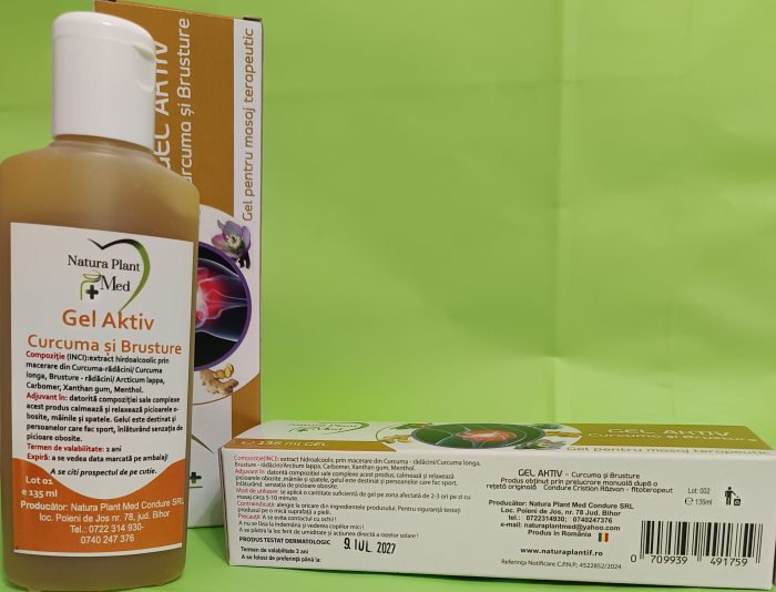 Gel aktiv Curcuma si Brusture 135 ml - NATURA PLANT la nana plafar [2]
