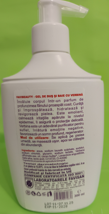 GEL de dus BIO cu Verbina, 300ml, Favisan [2]