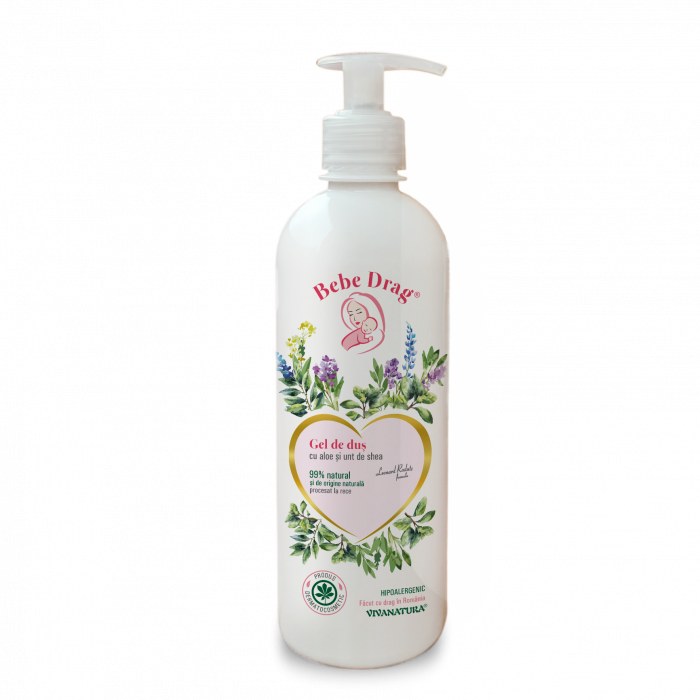 Gel de dus cu aloe si unt de shea, Bebe Drag, 500ml, VivaNatura [1]