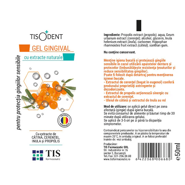 GEL GINGIVAL cu EXTRACTE - TISODENT, 50ml TIS Farmaceutic la Nana Plafar [2]