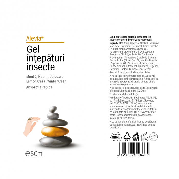 Gel INTEPATURI INSECTE, 50ml, Alevia [2]